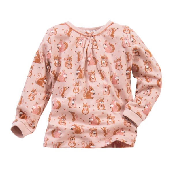 Pololo People Wear Organic Langarm-Pyjama “Eichhörnchen”, rosa, Baumwolle (Bio) Versandkostenfrei