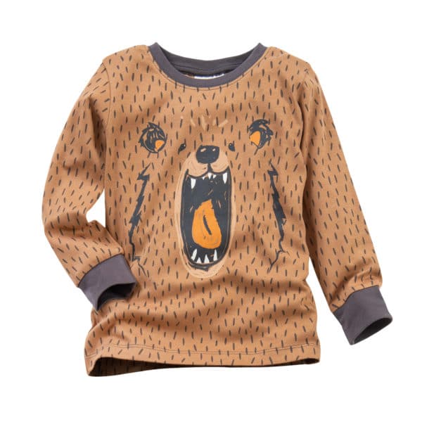 Pololo People Wear Organic Langarm-Pyjama “Grizzlybär”, braun/bedruckt, Baumwolle (Bio) (Kopie) Flash Sale