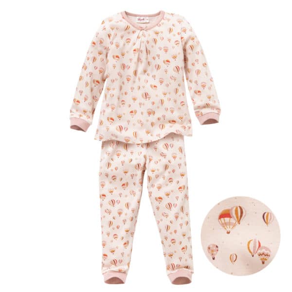 Pololo People Wear Organic Langarm-Pyjama “Heißluftballon”, rosa, Baumwolle (Bio) Begrenztes Angebot