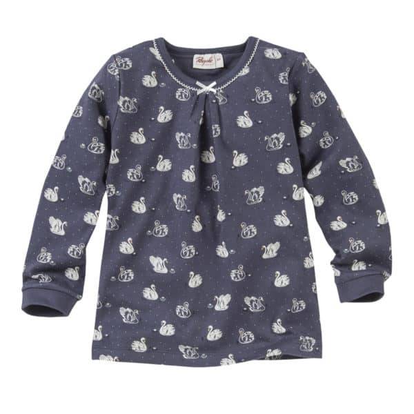 Pololo People Wear Organic Pyjama, dunkelblau/bedruckt mit Schwänen Exklusivangebot