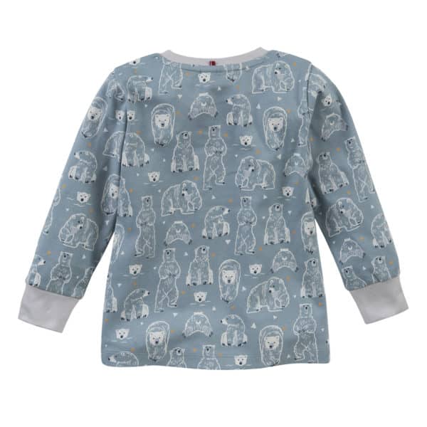 Pololo People Wear Organic Pyjama, petrol bedruckt mit Motiv “Eisbär”, aus 100% Baumwolle (Bio) Preisnachlass
