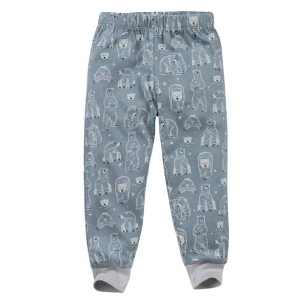 Pololo People Wear Organic Pyjama, petrol bedruckt mit Motiv “Eisbär”, aus 100% Baumwolle (Bio) Preisnachlass
