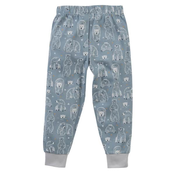 Pololo People Wear Organic Pyjama, petrol bedruckt mit Motiv “Eisbär”, aus 100% Baumwolle (Bio) Preisnachlass
