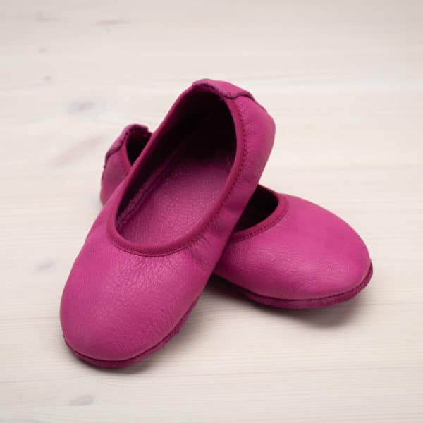 Pololo Hausschuh Ballerina Leder Pink Neuheiten