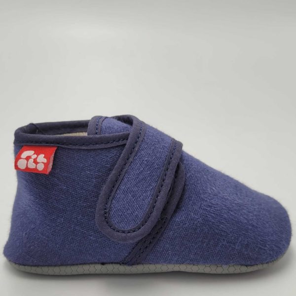 Pololo Barfuß Hausschuh mit Klettverschluss – blau Räumungsverkauf