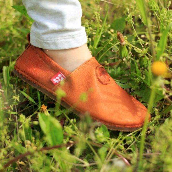 Pololo Barfußschuh Uni Leder Hellbraun Vierteljährliche Förderung