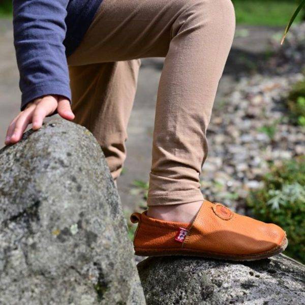 Pololo Barfußschuh Uni Leder Hellbraun Vierteljährliche Förderung