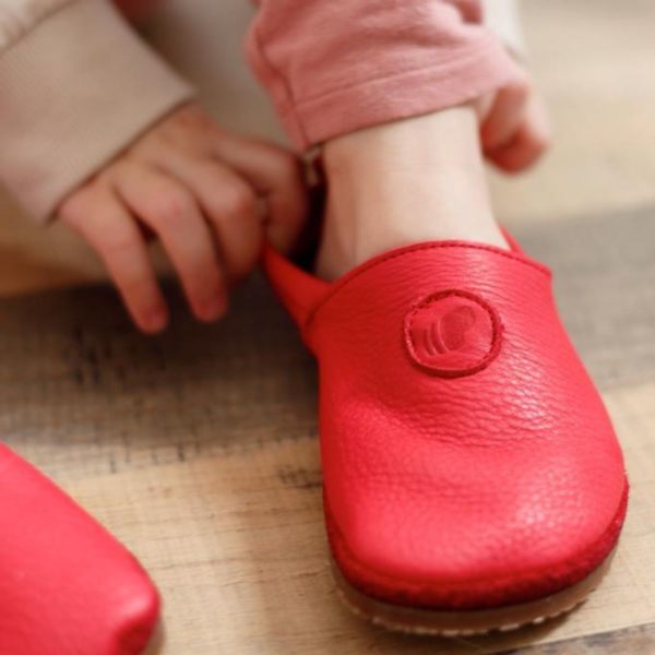 Pololo Barfußschuh Uni Leder Rot Discount Store für neue Produkte