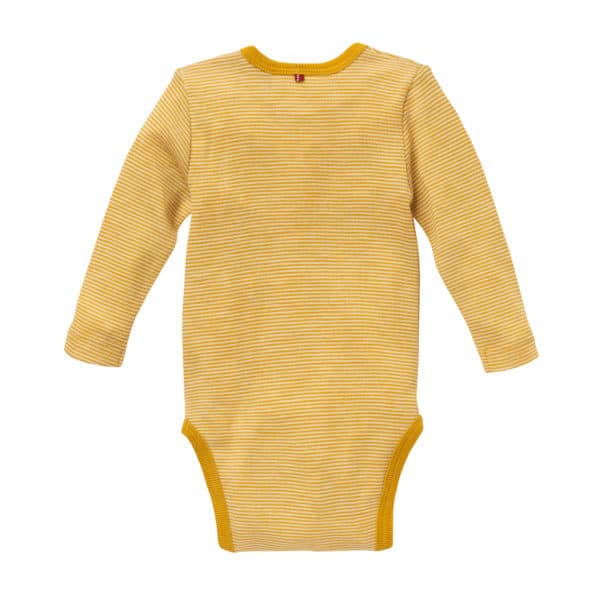Pololo People Wear Organic Wolle-Seide-Body, senfgelb geringelt Angebote