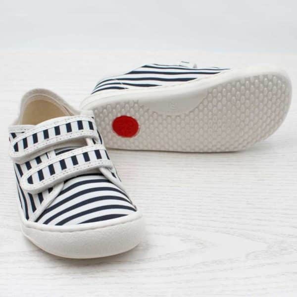 Pololo Barfuß-Sneaker Blau gestreift Restgrößen Hotsell