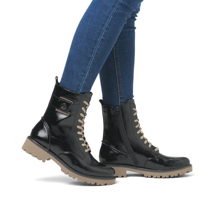 Remonte Artikelnummer D8663-00 remonte Damen Biker Boots glanzschwarz JETZT KAUFEN