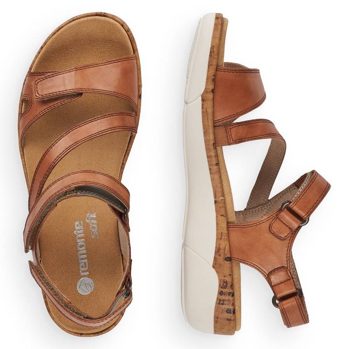 Remonte Artikelnummer R6850-22 remonte Damen Riemchensandalen karamellbraun Fabrikverkauf