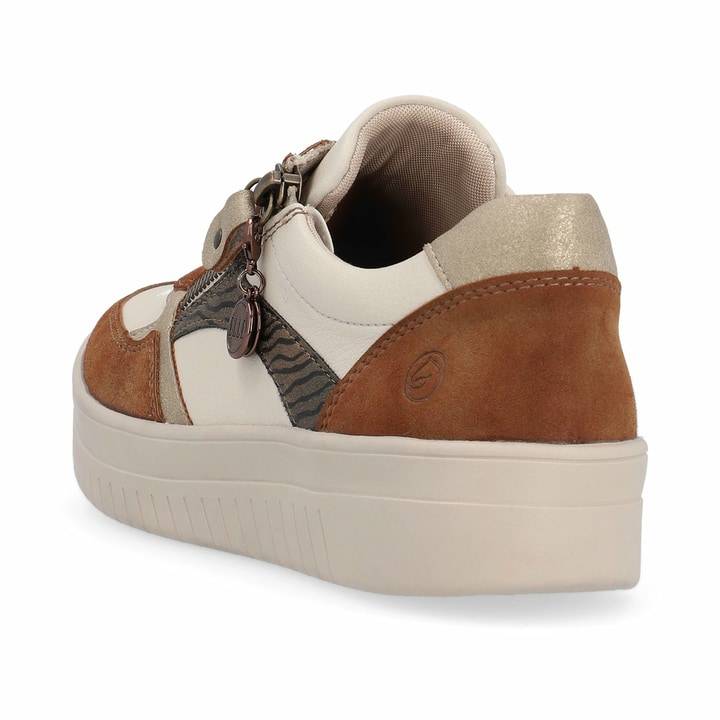 Remonte Artikelnummer D0J01-24 remonte Damen Sneaker nougatbraun-weiß Fabrik Onlineshop