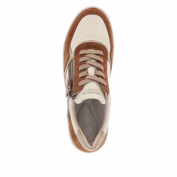 Remonte Artikelnummer D0J01-24 remonte Damen Sneaker nougatbraun-weiß Fabrik Onlineshop