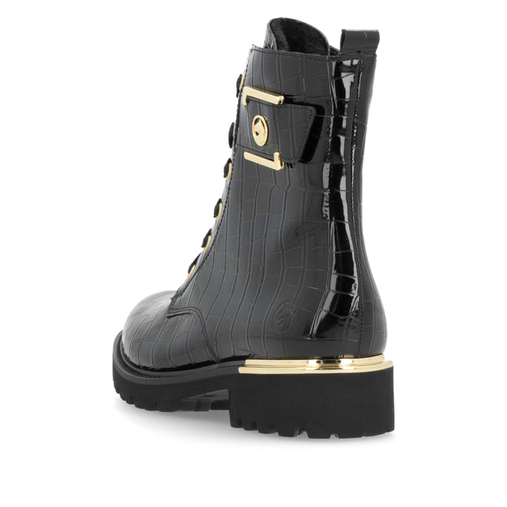 Remonte Artikelnummer D8683-00 remonte Damen Schnürstiefel lackschwarz Sonderangebot