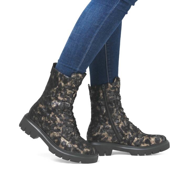 Remonte Artikelnummer D1W72-03 remonte Damen Schnürstiefel tiefschwarz-holzbraun Rabatt