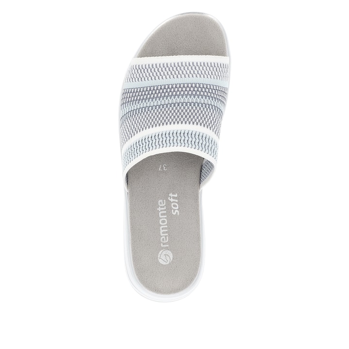 Remonte Artikelnummer D1J54-10 remonte Damen Pantoletten blassblau-reinweiß Räumungsverkauf