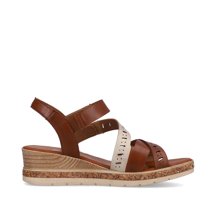 Remonte Artikelnummer D3064-24 remonte Damen Keilsandaletten nussbraun-cremeweiß Online Outlet