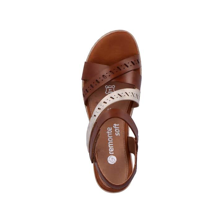 Remonte Artikelnummer D3064-24 remonte Damen Keilsandaletten nussbraun-cremeweiß Online Outlet