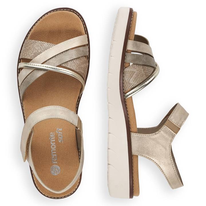 Remonte Artikelnummer D2058-90 remonte Damen Riemchensandalen hellbeige-metallic Räumungsverkauf