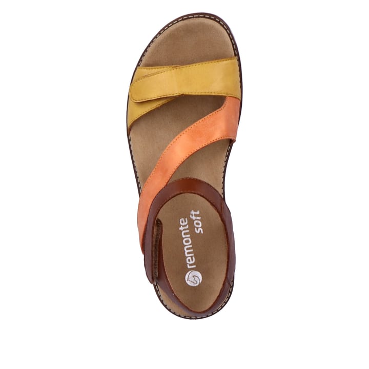 Remonte Artikelnummer D2050-25 remonte Damen Riemchensandalen braun-orange-gelb Super Sparpreis
