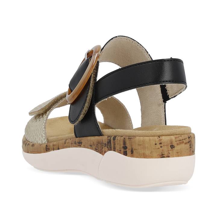 Remonte Artikelnummer R6853-02 remonte Damen Riemchensandalen stahlschwarz-goldbeige Kostenlose Rückgabe