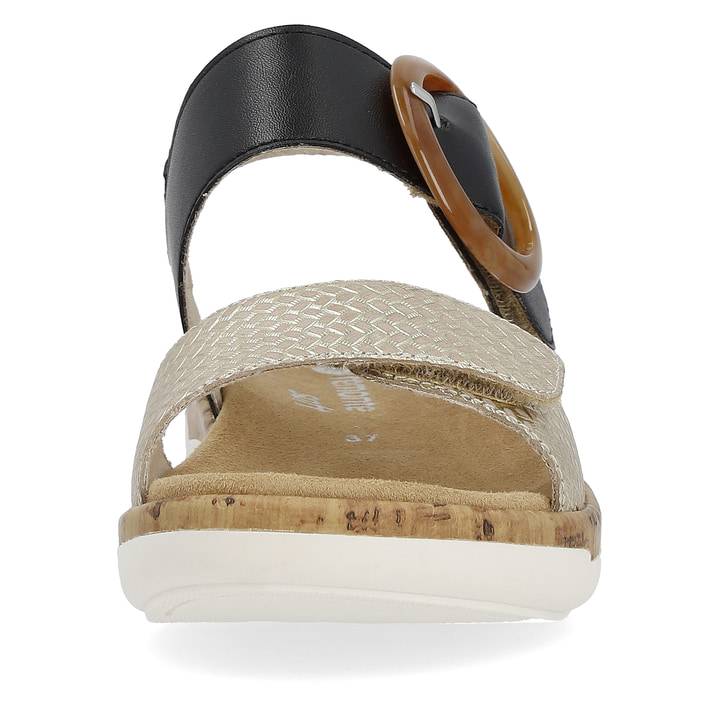 Remonte Artikelnummer R6853-02 remonte Damen Riemchensandalen stahlschwarz-goldbeige Kostenlose Rückgabe