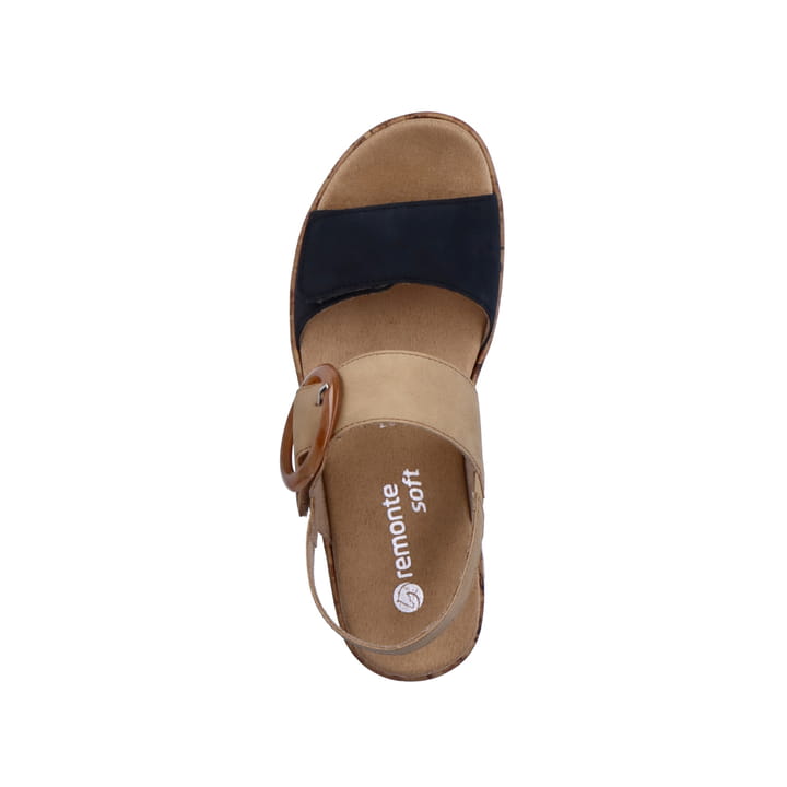 Remonte Artikelnummer R6853-60 remonte Damen Riemchensandalen sandbeige-stahlblau Letzte 2 Tage