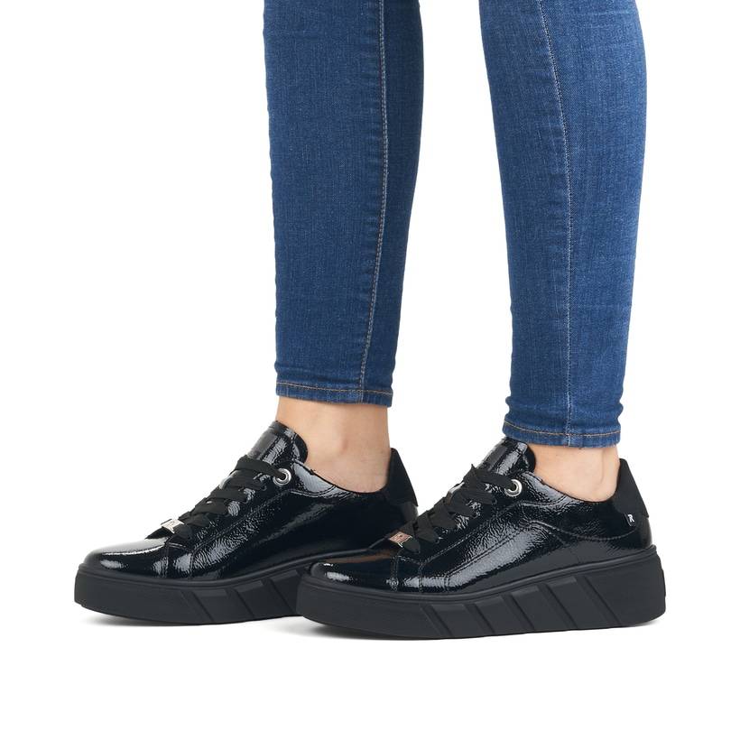 Rieker Artikelnummer W0501-00 Rieker Damen Sneaker Low mattschwarz Kostenlose Rückgabe