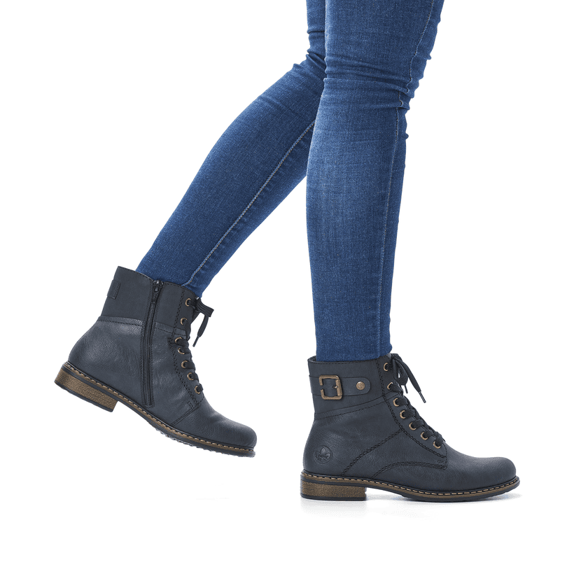 Rieker Artikelnummer 71242-15 Rieker Damen Schnürstiefel ozeanblau Bis zu 60% Rabatt