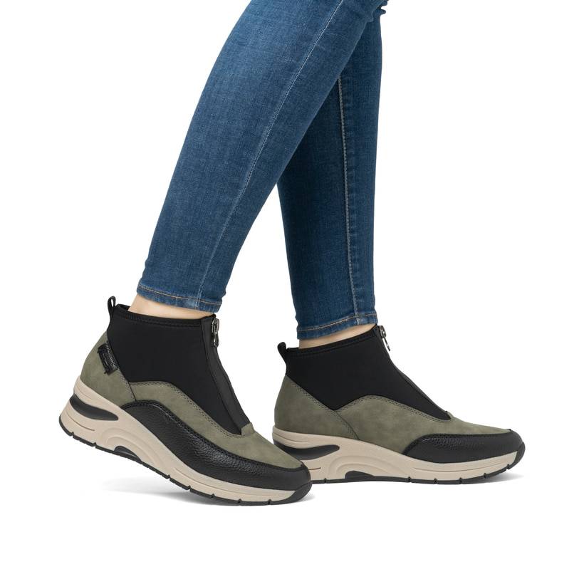 Rieker Artikelnummer N9362-54 Rieker Damen Slipper urbanschwarz-khaki Bis zu 55% Rabatt
