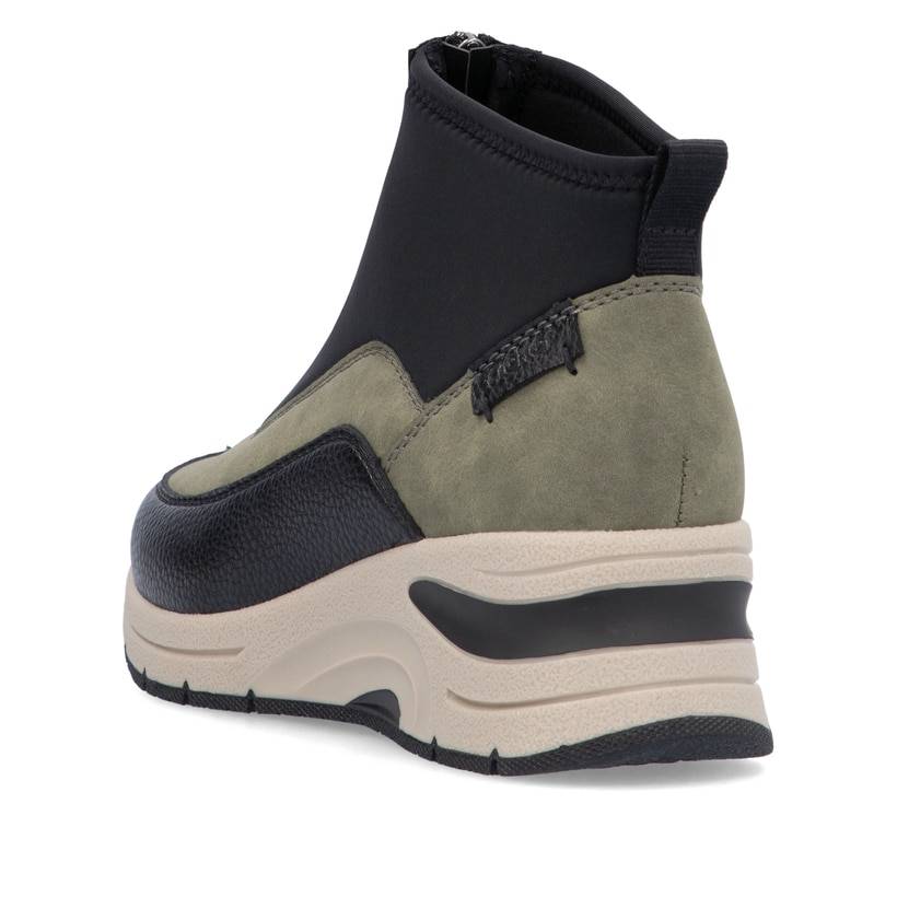 Rieker Artikelnummer N9362-54 Rieker Damen Slipper urbanschwarz-khaki Bis zu 55% Rabatt