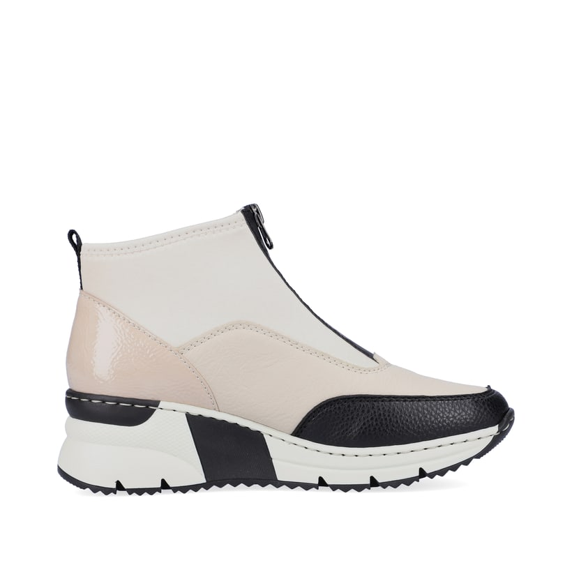 Rieker Artikelnummer N6352-60 Rieker Damen Sneaker High hellbeige-schwarz Super Rabatt