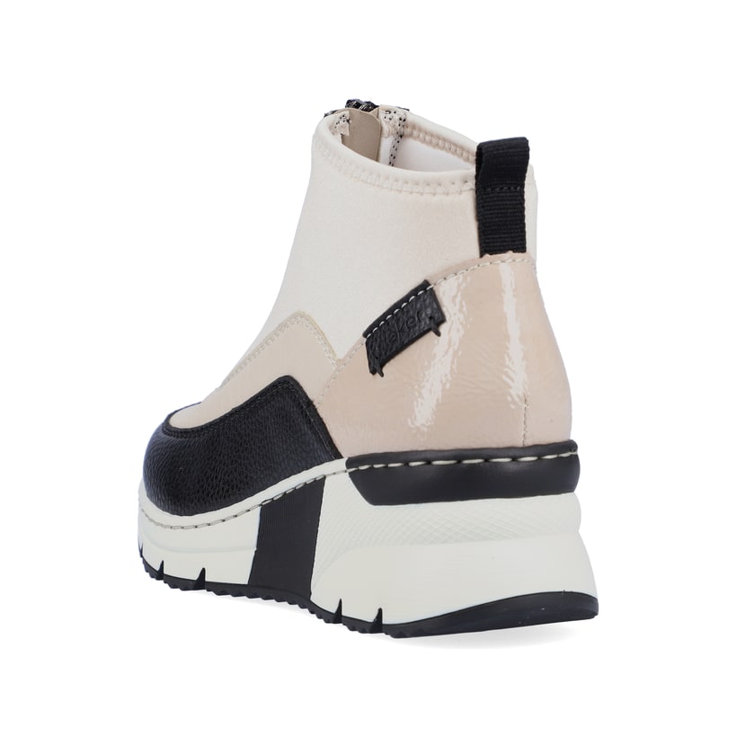 Rieker Artikelnummer N6352-60 Rieker Damen Sneaker High hellbeige-schwarz Super Rabatt