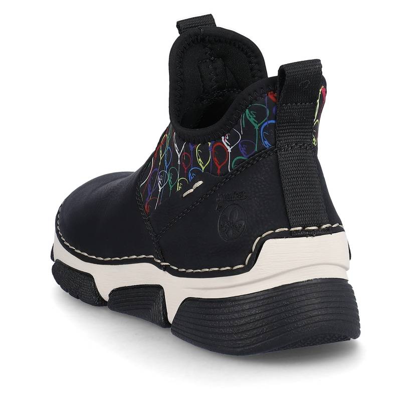 Rieker Artikelnummer 45957-00 Rieker Damen Slipper urbanschwarz-bunt Fabrikladen