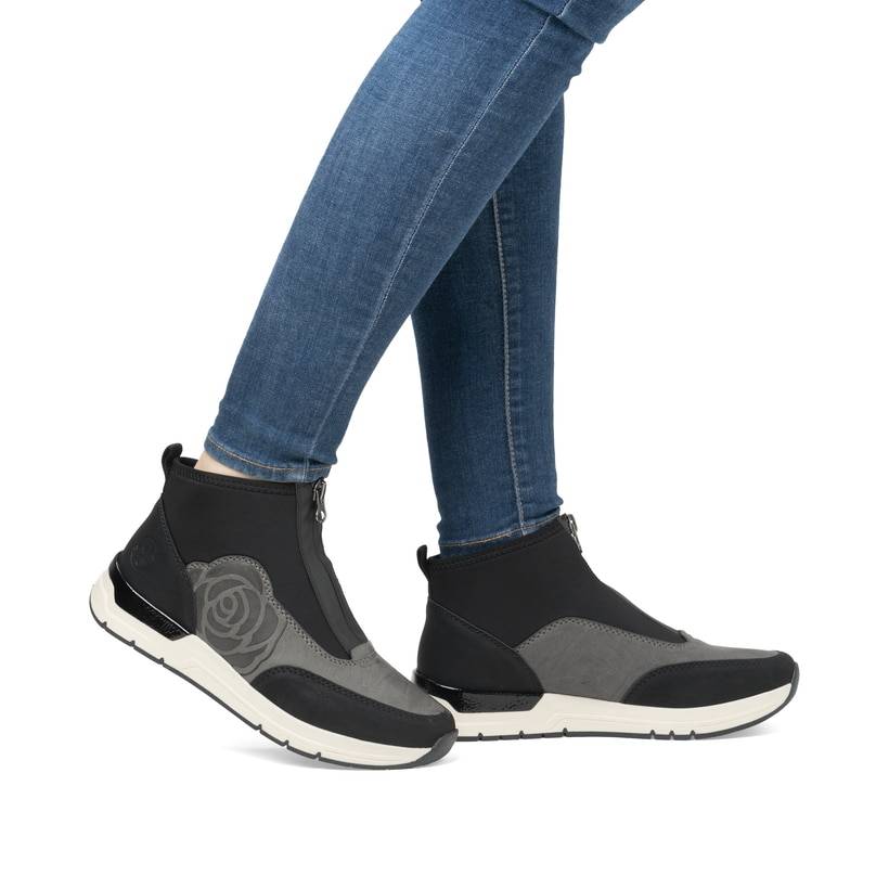 Rieker Artikelnummer 58956-00 Rieker Damen Slipper carbonschwarz Schlussverkauf