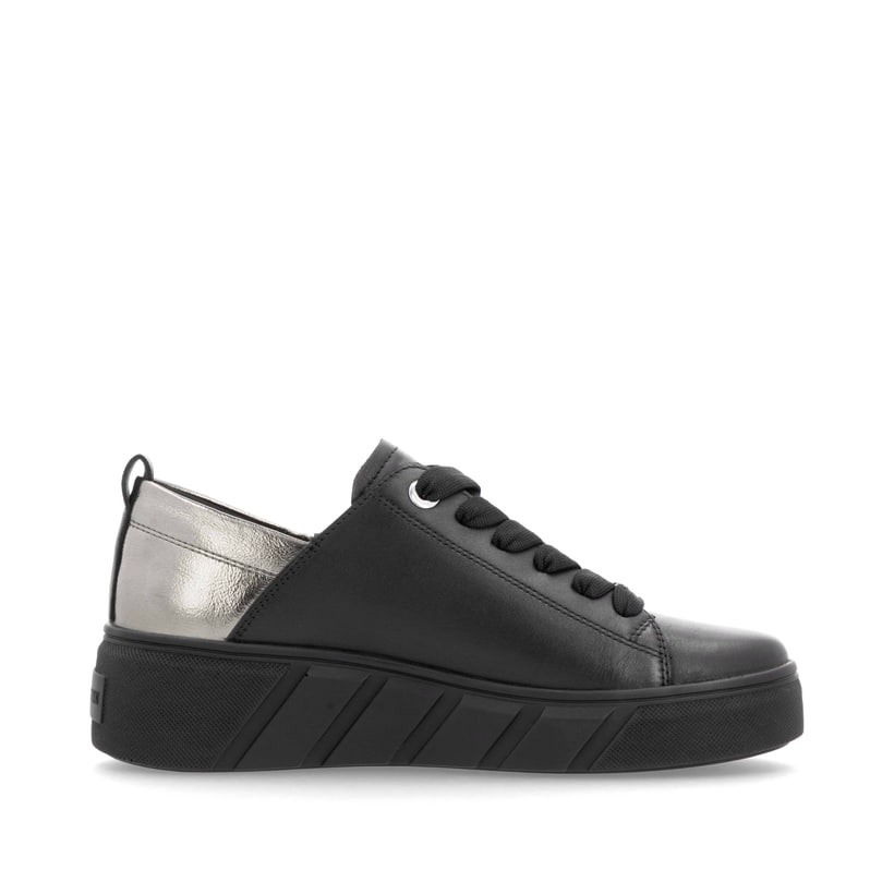 Rieker Artikelnummer W0502-03 Rieker Damen Sneaker Low mattschwarz-silber Sonderangebot