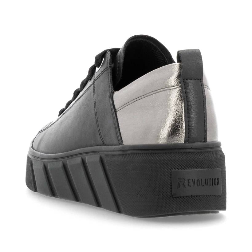 Rieker Artikelnummer W0502-03 Rieker Damen Sneaker Low mattschwarz-silber Sonderangebot