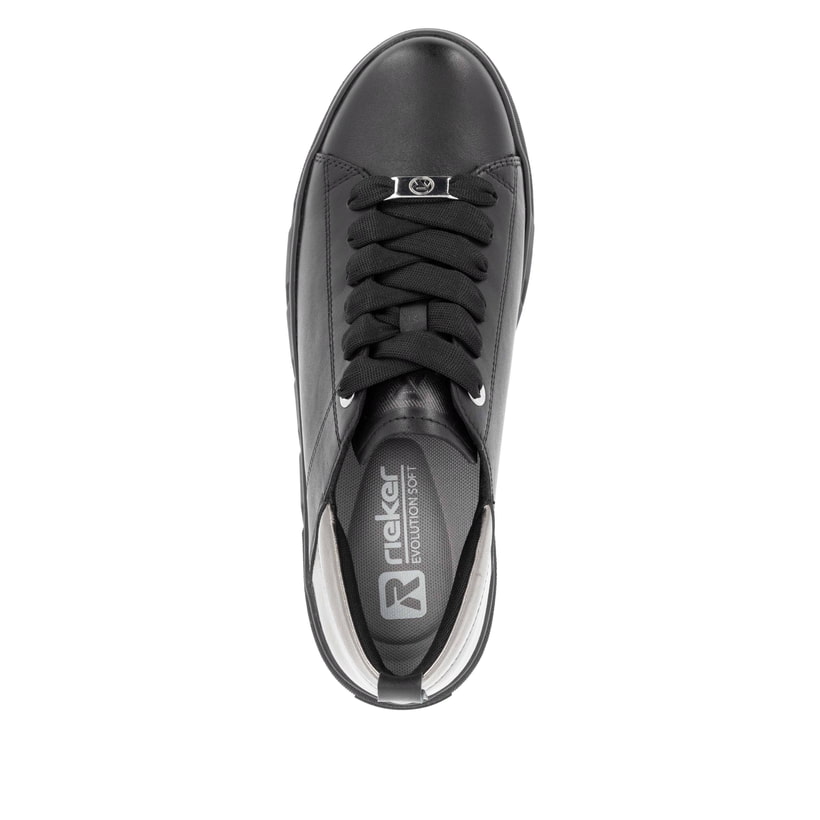 Rieker Artikelnummer W0502-03 Rieker Damen Sneaker Low mattschwarz-silber Sonderangebot