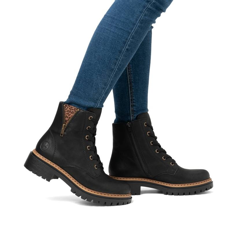 Rieker Artikelnummer 72617-00 Rieker Damen Biker Boots nachtschwarz Versandkostenfrei