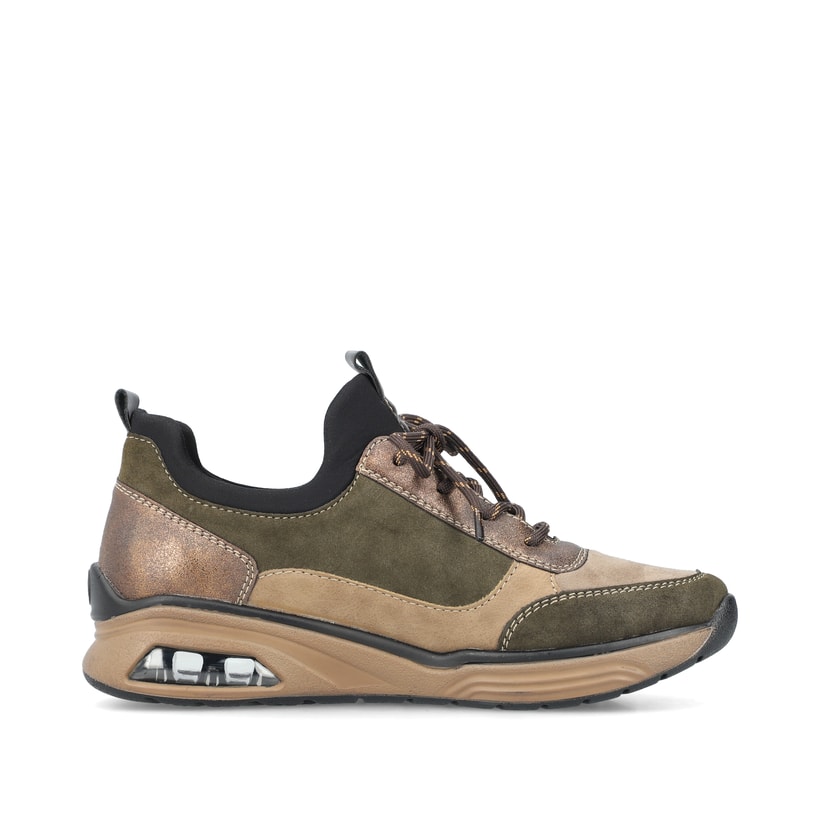 Rieker Artikelnummer M5660-64 Rieker Damen Slipper grünbraun Jubiläumsangebot