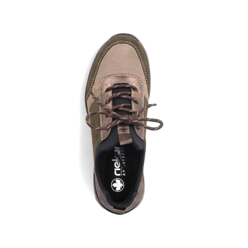 Rieker Artikelnummer M5660-64 Rieker Damen Slipper grünbraun Jubiläumsangebot