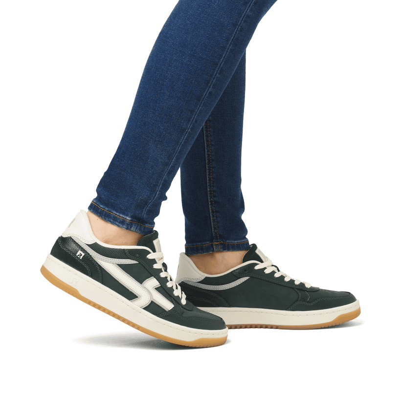 Rieker Artikelnummer W1900-54 Rieker Damen Sneaker Low waldgrün-weiß Neueste Mode