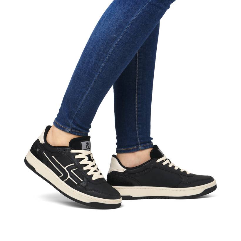Rieker Artikelnummer W1900-00 Rieker Damen Sneaker Low urbanschwarz-weiß Zeitlich begrenztes Angebot