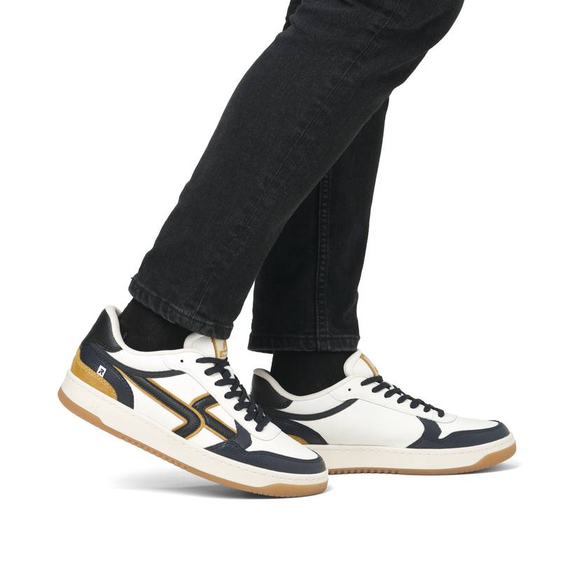 Rieker Artikelnummer U1900-81 Rieker Herren Sneaker Low cremeweiß-schwarz Bestseller