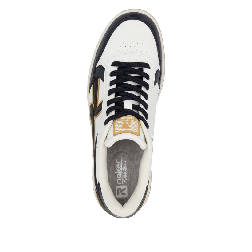 Rieker Artikelnummer U1900-81 Rieker Herren Sneaker Low cremeweiß-schwarz Bestseller