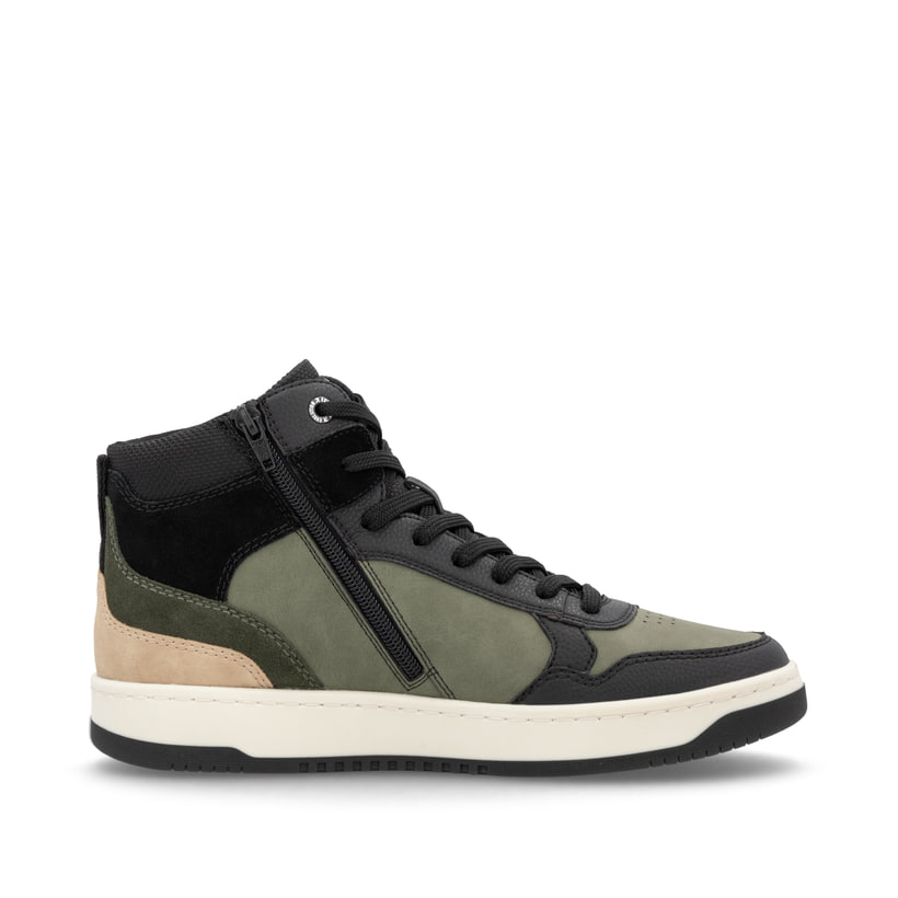 Rieker Artikelnummer U1970-01 Rieker Herren Sneaker High khaki-schwarz Saisonale Angebote