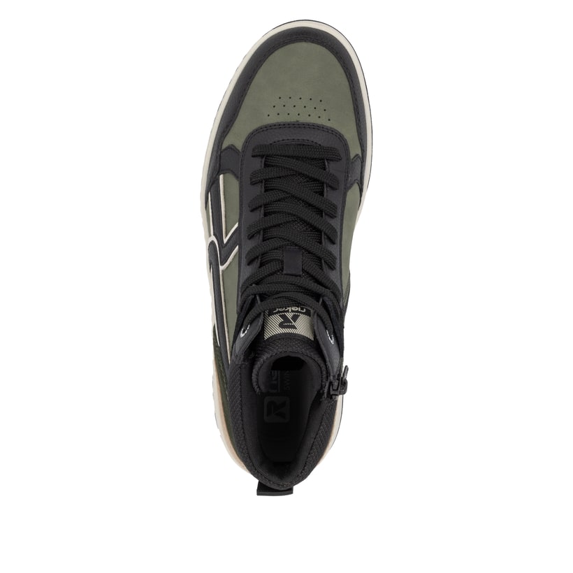Rieker Artikelnummer U1970-01 Rieker Herren Sneaker High khaki-schwarz Saisonale Angebote