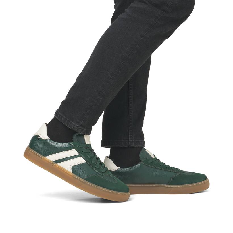 Rieker Artikelnummer U0707-54 Rieker Herren Sneaker Low waldgrün-weiß 50% Rabatt mit kostenlosem Versand