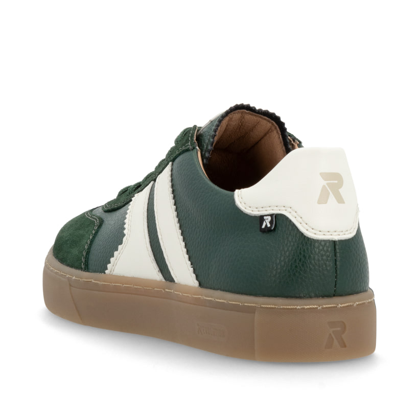 Rieker Artikelnummer U0707-54 Rieker Herren Sneaker Low waldgrün-weiß 50% Rabatt mit kostenlosem Versand